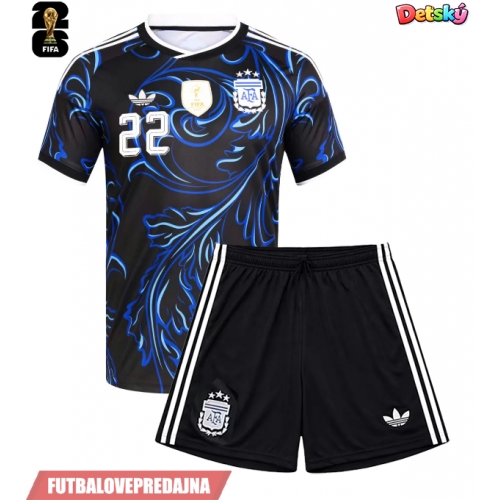 Lacne Dětský Futbalové dres Argentína Lautaro Martinez #22 MS 2026 Krátky Rukáv - Preč (+ trenírky)
